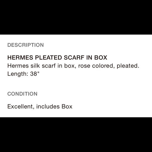 Authentic Hermès Rose Pleated scarf with box - Picture 3 of 3
